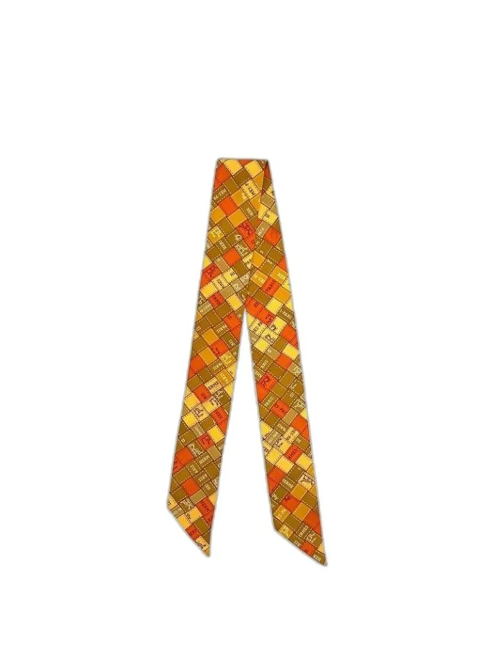 Hermes Ribbon Twilly Orange Cleaned Scarf - Picture 1 of 10